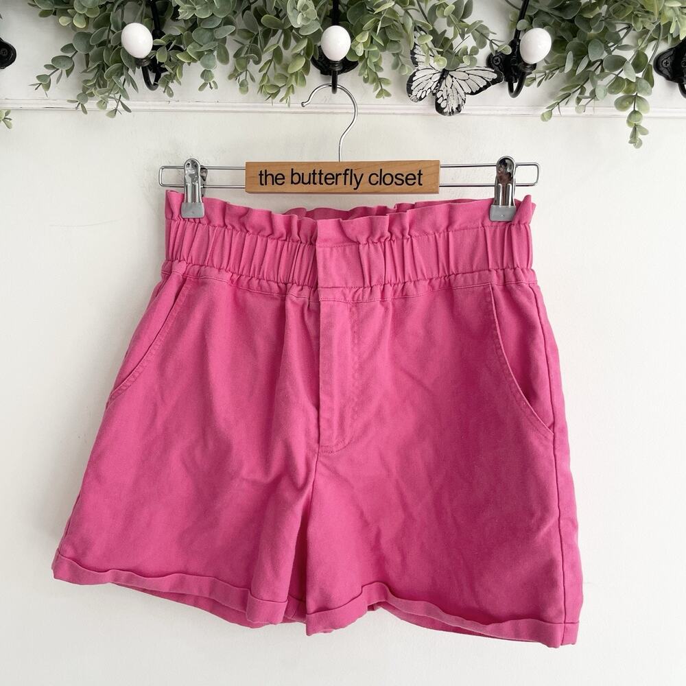 Tuckernuck O. P. T. Pink paperbag Elastic Ruffled Pocketed Preppy Shorts Small